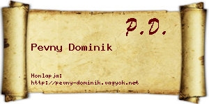 Pevny Dominik névjegykártya